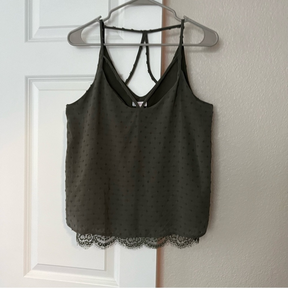 Xhilaration Olive Green Strappy Top